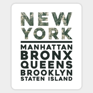 NY New York The Five Boroughs Manhattan Bronx Queens Brooklyn Staten Island Sticker